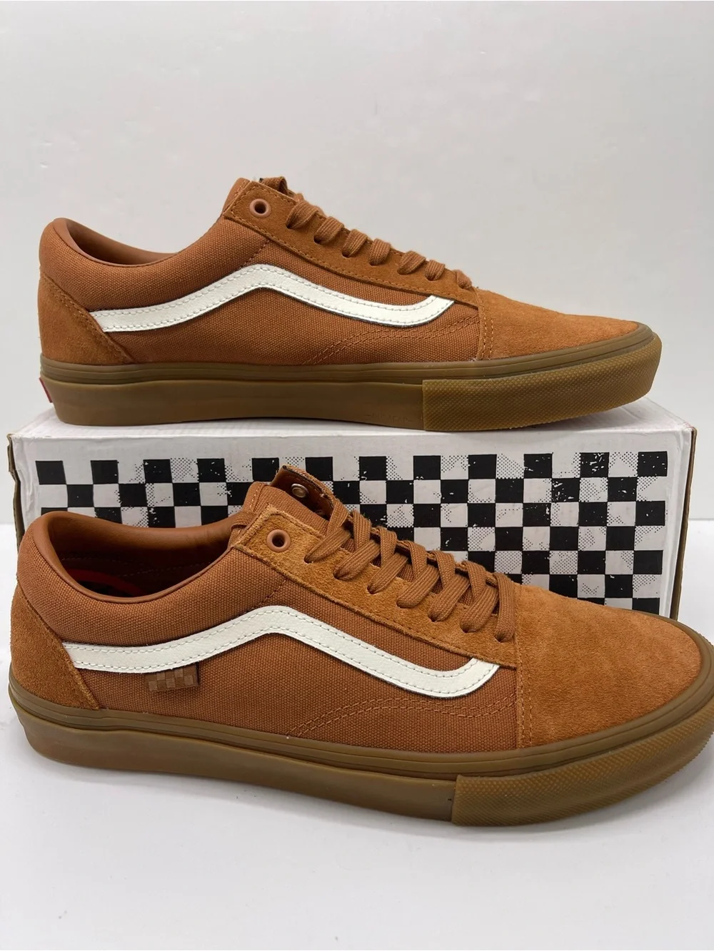 Vans Brown Suede & Canvas Low Top Sneakers with White Stripe